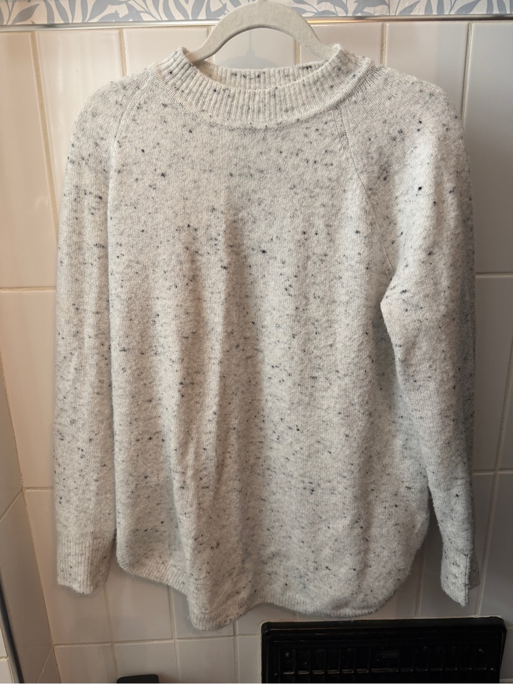 LOFT Speckled Cream Crewneck Sweater